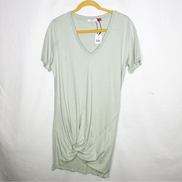 n:PHILANTHROPY Leonardo Knot Tee Shirt Dress Sage NWT in Medium - Picture 2 of 5